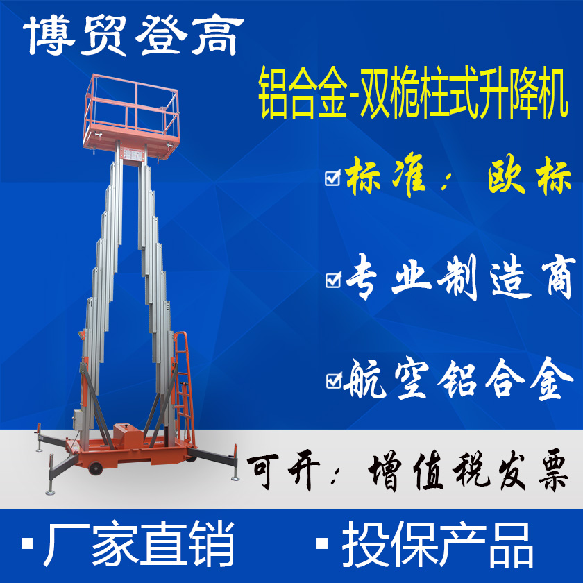 欧标 铝合金双桅柱式升降机-电动液压升降机-新利体育