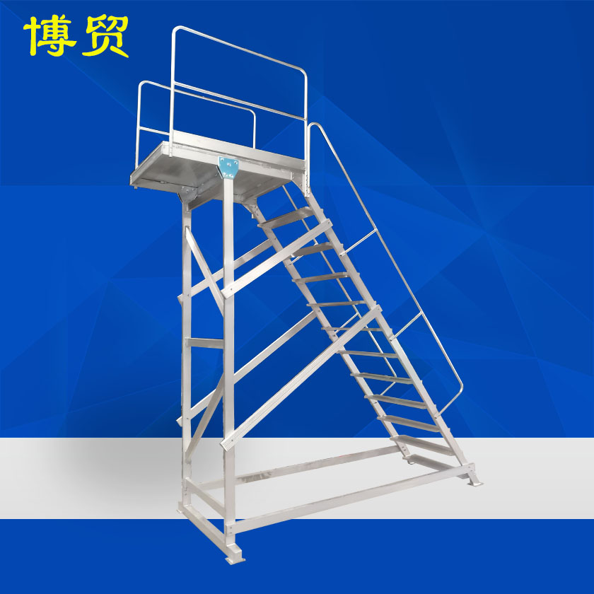 铝合金悬挑平台梯D37-平台梯/定制梯-新利体育